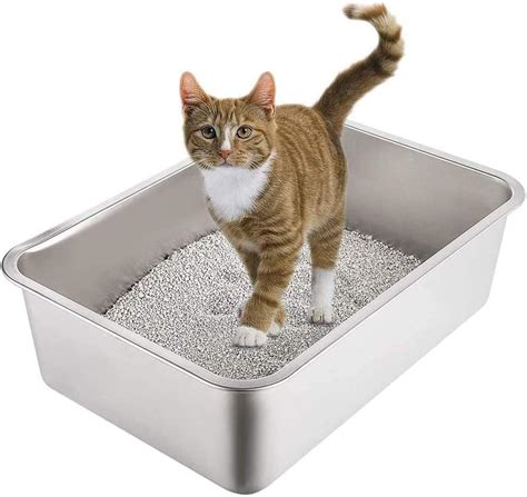 yangbaga stainless steel litter box|Yangbaga Stainless Steel Litter Box for Cat and Rabbit, Large .